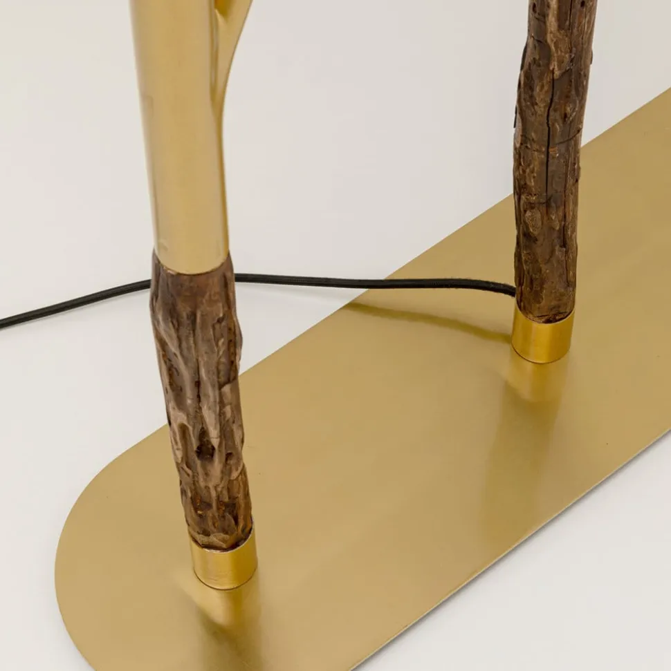 KARE Gulvlampe Twig, grøn/guld, 154 cm, E27