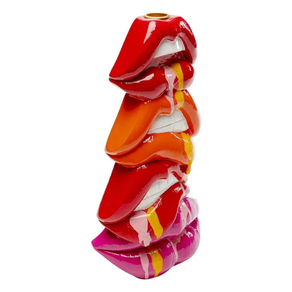 KARE Lysestage Lips, højde 30 cm, polyresin, rød