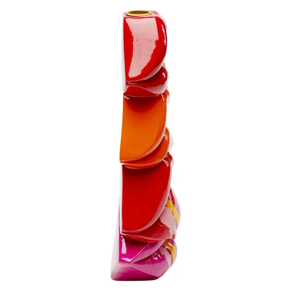 KARE Lysestage Lips, højde 30 cm, polyresin, rød