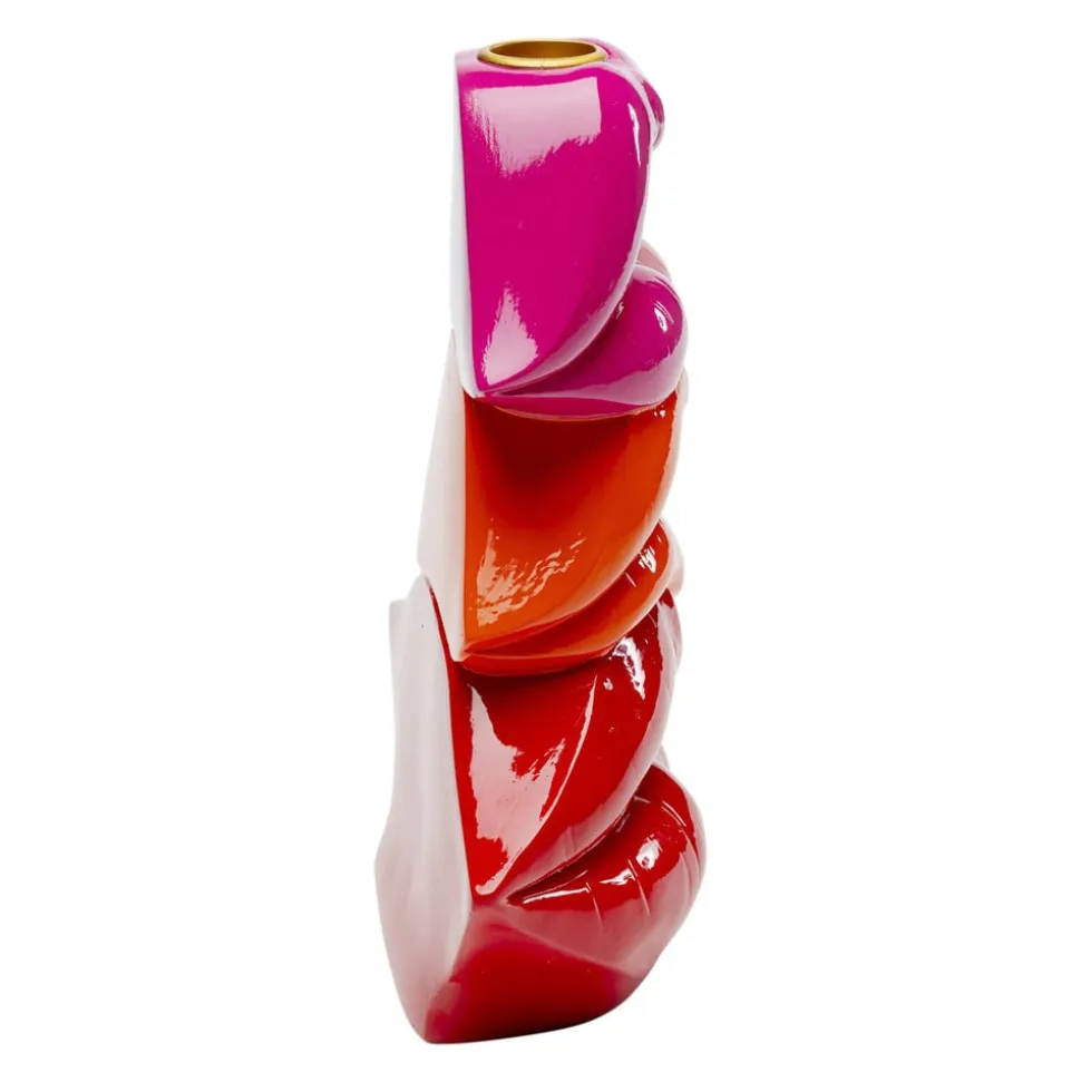 KARE Lysestage Lips, højde 20 cm, polyresin, rød
