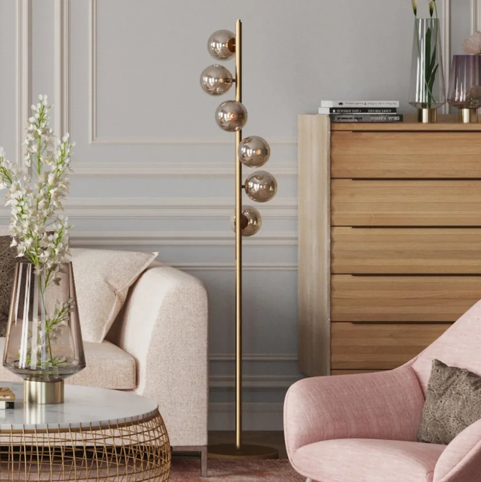 KARE Scala Balls gulvlampe, seks lys, guld