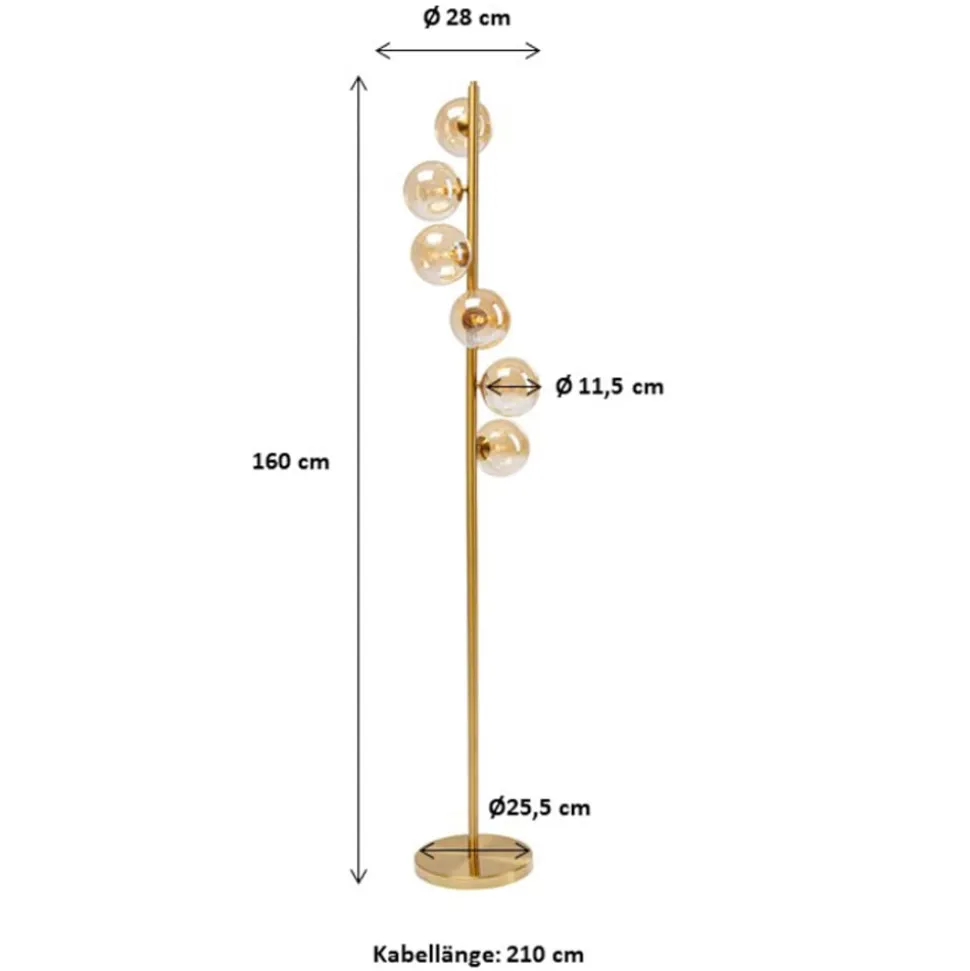 KARE Scala Balls gulvlampe, seks lys, guld
