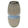 KARE Vase Calabria, blå/beige, porcelæn, håndlavet