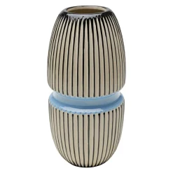 KARE Vase Calabria, blå/beige, porcelæn, håndlavet