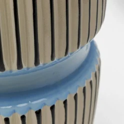 KARE Vase Calabria, blå/beige, porcelæn, håndlavet