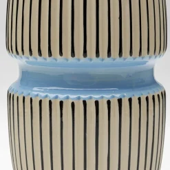 KARE Vase Calabria, blå/beige, porcelæn, håndlavet