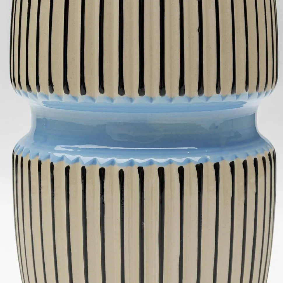 KARE Vase Calabria, blå/beige, porcelæn, håndlavet