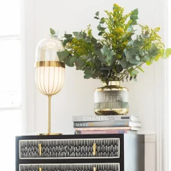 KARE Vase LA Noble, højde 18 cm, glas, guld/klar, håndlavet