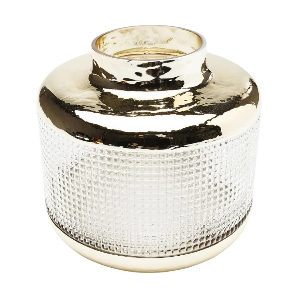 KARE Vase LA Noble, højde 18 cm, glas, guld/klar, håndlavet