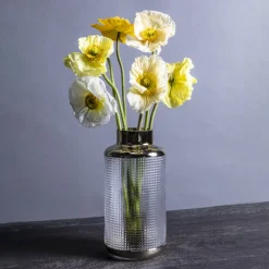 KARE Vase LA Noble, højde 30 cm, glas, guld/klar, håndlavet