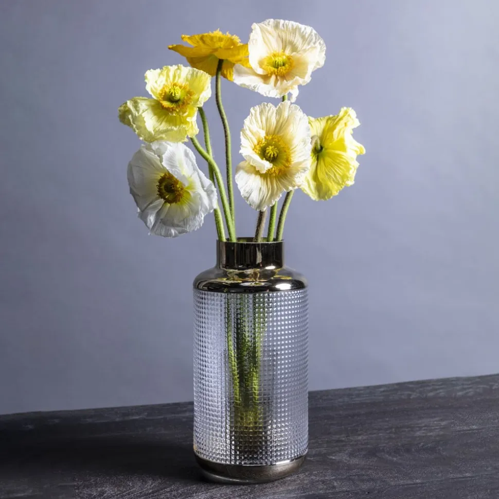 KARE Vase LA Noble, højde 30 cm, glas, guld/klar, håndlavet