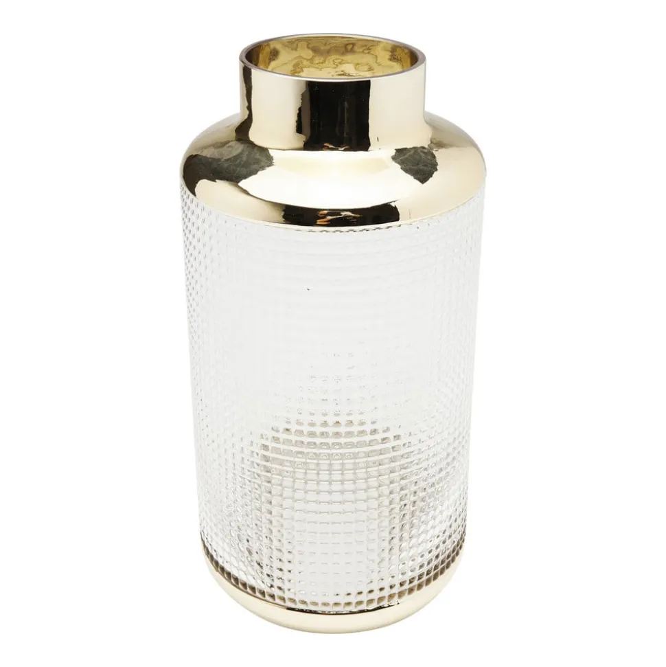 KARE Vase LA Noble, højde 30 cm, glas, guld/klar, håndlavet