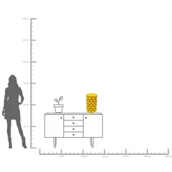 KARE Vase Lemon Juice, højde 43 cm, Ø 26 cm, porcelæn, gul