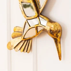 KARE vægobjekt Hummingbird Mirror, polyresin, glas, guld