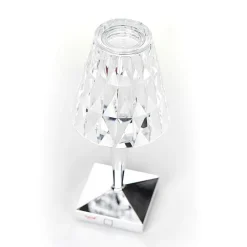 Kartell LED-bordlampe Batteri, 26 cm, kromfarvet, IP54