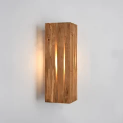 Karuni væglampe, naturlig, træ, metal, E14