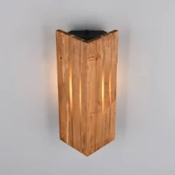 Karuni væglampe, naturlig, træ, metal, E14