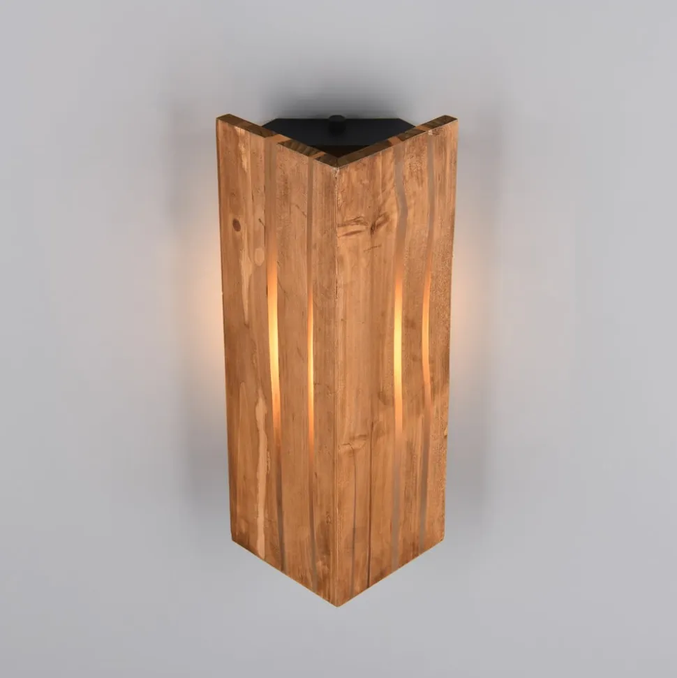 Karuni væglampe, naturlig, træ, metal, E14