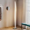 kdln gulvlampe Shakti, sølv, hvid satineret, højde 200 cm