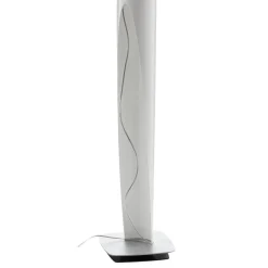 kdln gulvlampe Shakti, sølv, hvid satineret, højde 200 cm