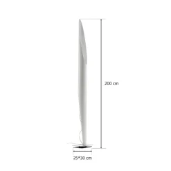 kdln gulvlampe Shakti, sølv, hvid satineret, højde 200 cm