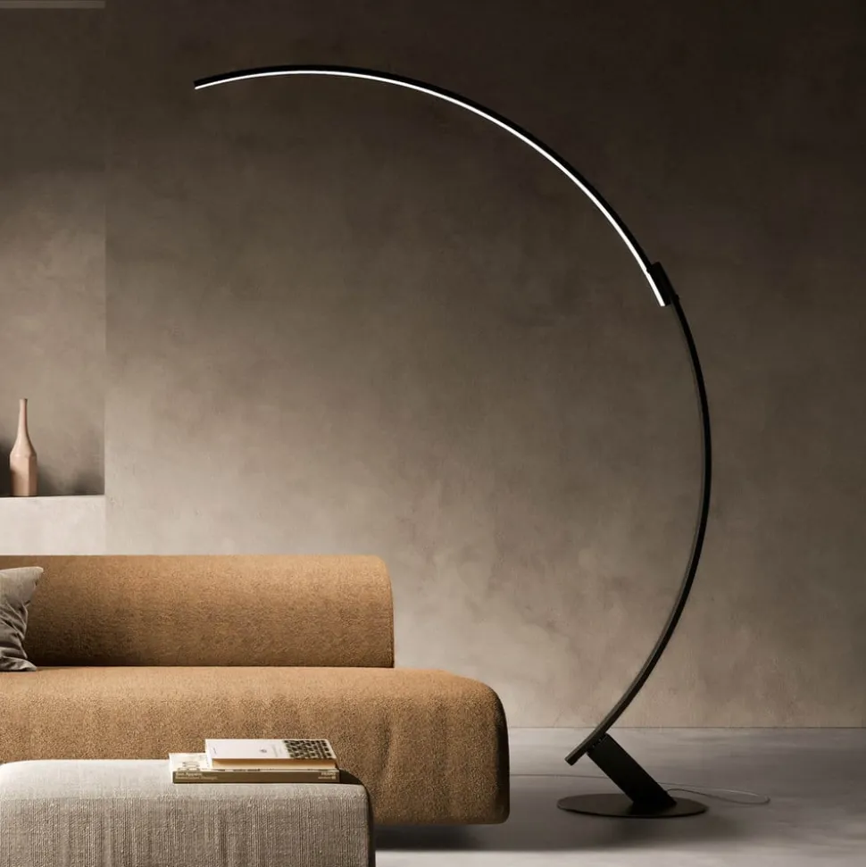 kdln LED-gulvlampe Kyudo, sort, højde 212 cm