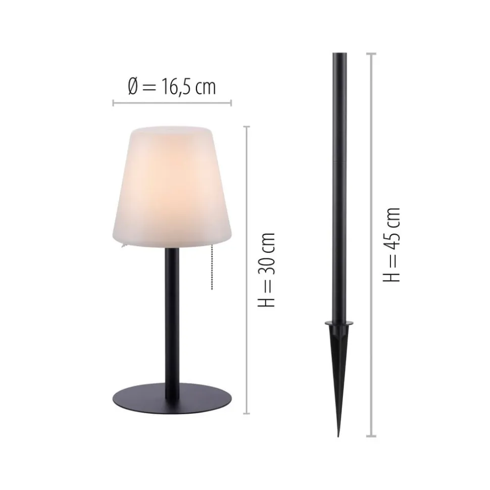 Keno LED-bordlampe jordspyd, trækafbryder, batteri