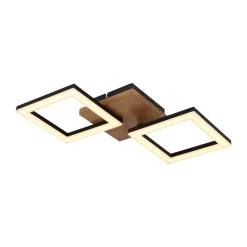 Kerry LED-loftlampe, længde 46 cm, sort/mørkebrun