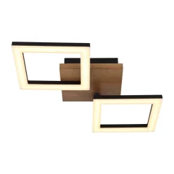 Kerry LED-loftlampe, længde 46 cm, sort/mørkebrun