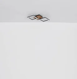 Kerry LED-loftlampe, længde 46 cm, sort/mørkebrun