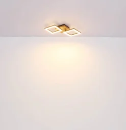 Kerry LED-loftlampe, længde 46 cm, sort/mørkebrun