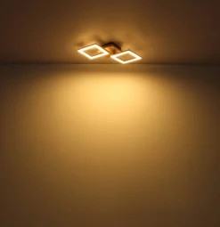 Kerry LED-loftlampe, længde 46 cm, sort/mørkebrun
