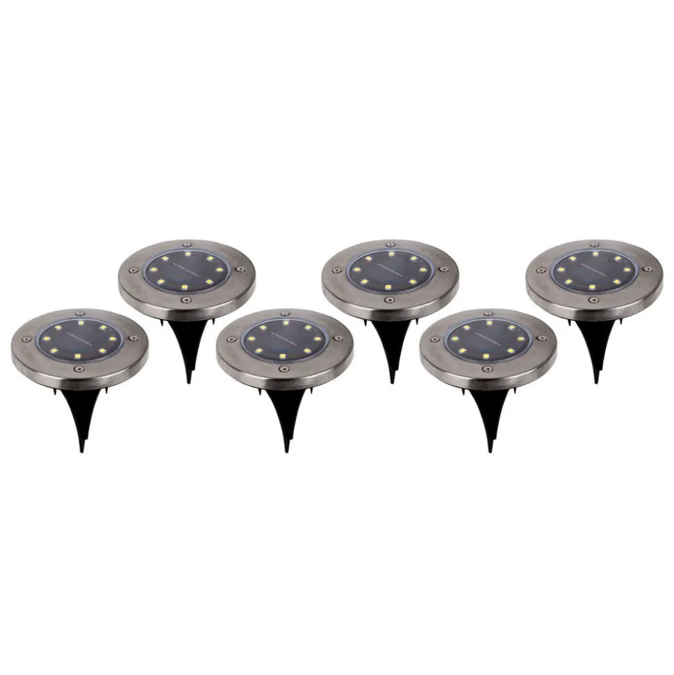 Kian LED-lampe med jordspyd solcelle, sæt m. 6 stk