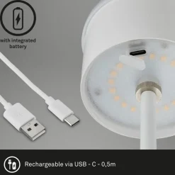 Kiki LED-bordlampe, hvid, IP44, 3.000K