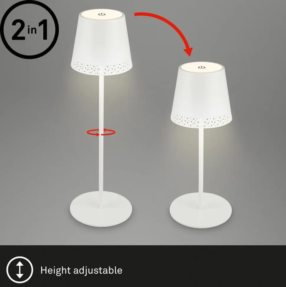 Kiki LED-bordlampe, hvid, IP44, 3.000K