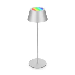 Kiki LED-bordlampe, mat krom, IP44, 3.000 K, RGBW