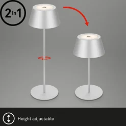 Kiki LED-bordlampe, mat krom, IP44, 3.000 K, RGBW
