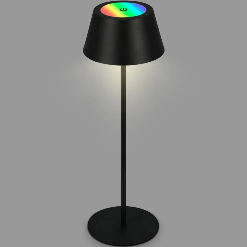 Kiki LED-bordlampe, sort, IP44, 3.000 K, RGBW