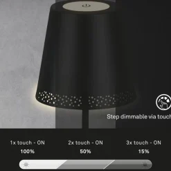 Kiki LED-gulvlampe, 3.000K, sort, IP44