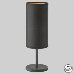 Kira bordlampe, tekstilskærm, sort
