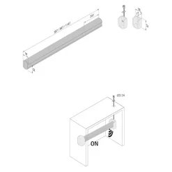 Klædeskabslampe med sensor, 120 cm