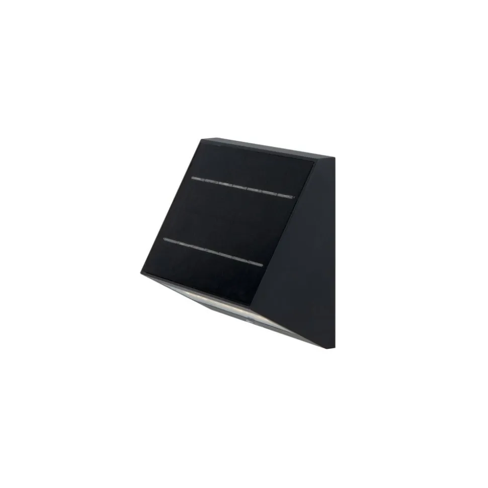 KLEWE LED-solcellelampe ECOSTEP, antracit, 17 cm, IP65