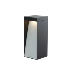 KLEWE LED-solcellelampe MILIO FULL, antracit, 35 cm, aluminium, IP65