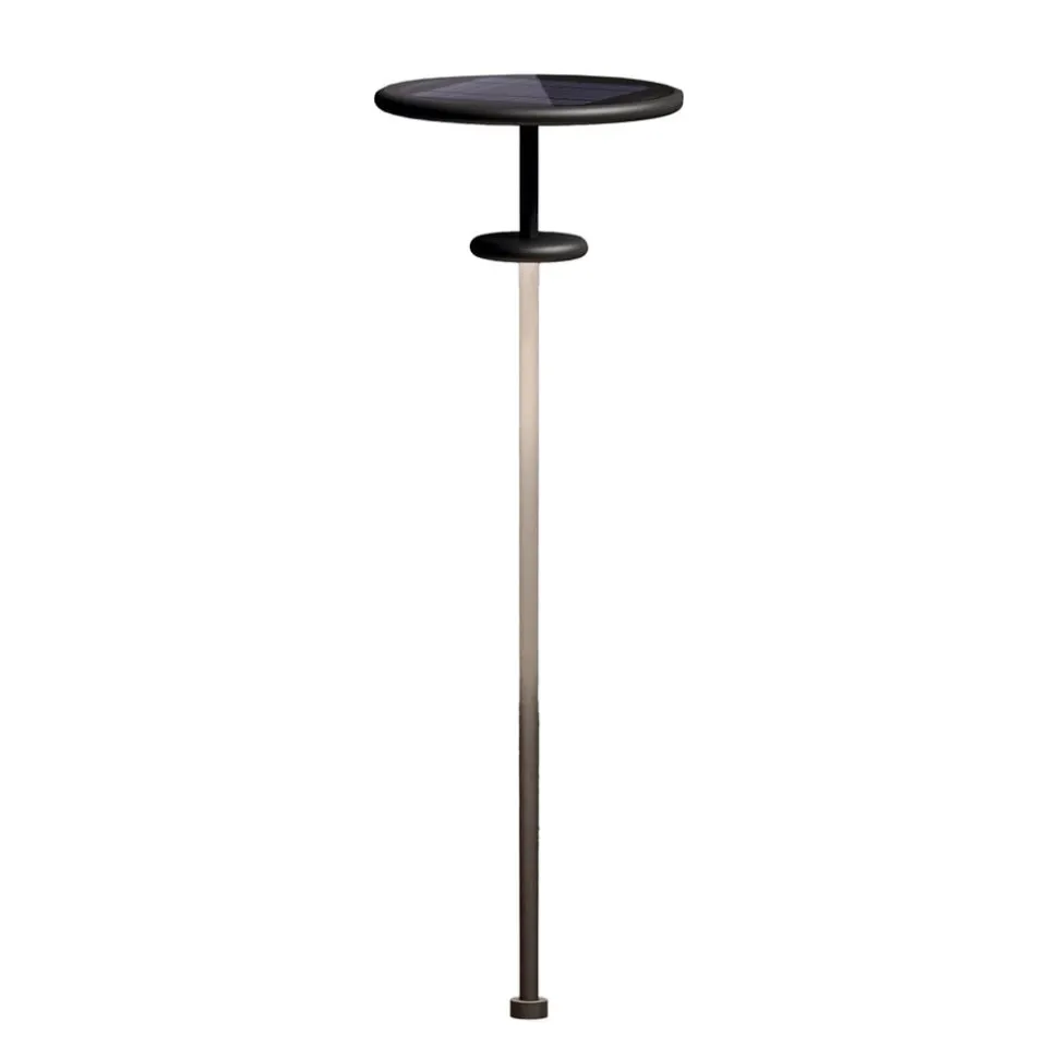 KLEWE LED-solcellelampe PLANET B antracit 160 cm jordspyd IP65