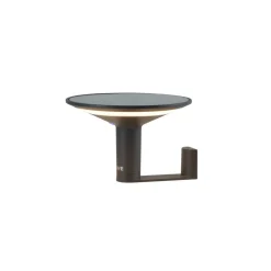 KLEWE LED-væglampe Keope, antracit, Ø 21 cm aluminium IP65
