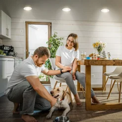 Klira indbygningslampe, hvid, Ø 9 cm, IP44, sæt med 3 stk