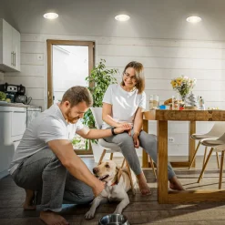 Klira indbygningslampe, hvid, drejelig, dæmpbar, 3 stk