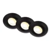 Klira indbygningslampe, sort, Ø 9 cm, drejelig, 3 stk