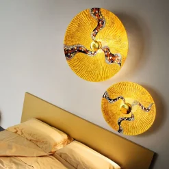 KOLARZ Luna Kiss Gold væglampe, 24 kt, Ø 62 cm