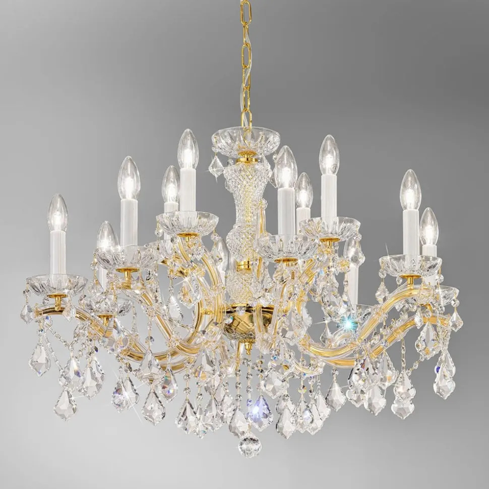 KOLARZ Maria Louise lysekrone, guld 24 kt, 12 lkld